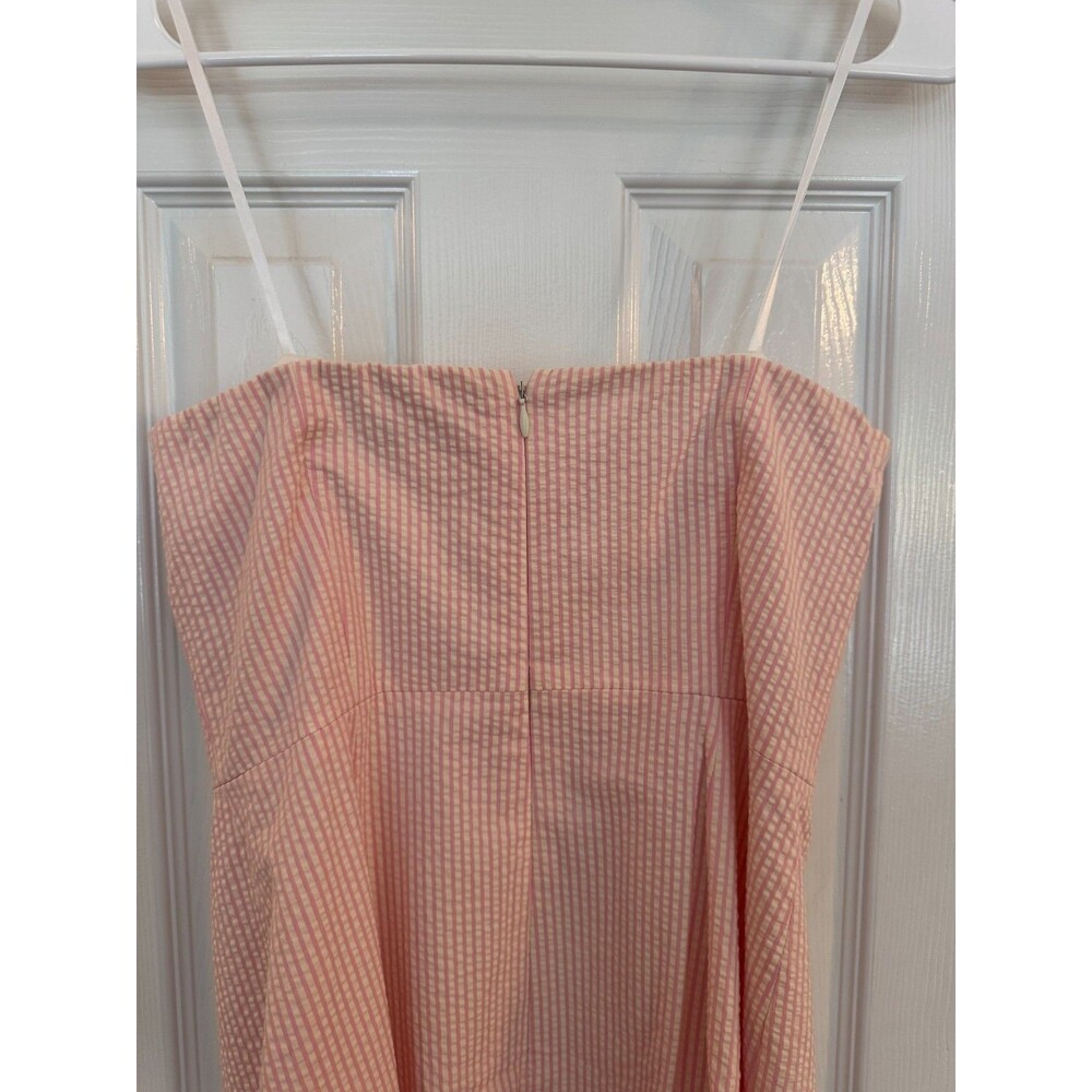 J Crew Seersucker Strapless Dress Pink White Sz 6 NWT Summer Wedding Preppy - Picture 7 of 8